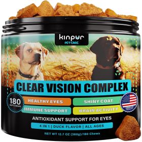 Eye Vitamins for Dogs Dog Vision Supplement for Tear Stains Dog Eye Care Immune Support Vitamin Ð¡ Carrot Fish Oil Lutein 180 Soft Chews with Duck Fla