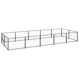 Dog Kennel Black 107.6 ftÂ² Steel