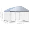 Outdoor Dog Kennel with Roof 78.7"x78.7"x53.1"