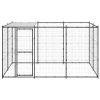 Outdoor Dog Kennel Steel with Roof 78.1 ft²