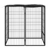 Dog Playpen 6 Panels Black 19.7"x39.4" Powder-coated Steel