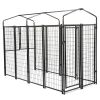 6.9 x 3.3 x 5.6 ft Dog Kennel with Waterproof Cover, Welded Wire Outdoor Dog Playpen, Black