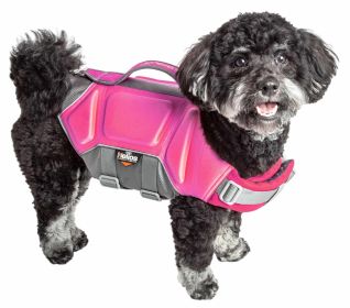 Dog Helios 'Tidal Guard' Multi-Point Strategically-Stitched Reflective Pet Dog Life Jacket Vest (Color: pink, size: large)