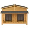 47.2 ' Large Wooden Dog House Outdoor;  Outdoor & Indoor Dog Crate;  Cabin Style;  With Porch;  2 Doors